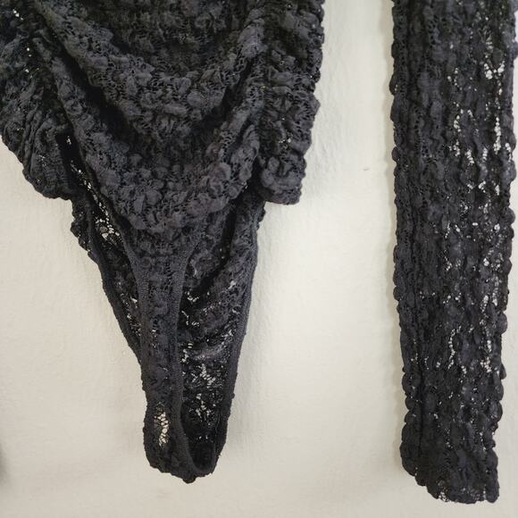NEW Free People Intimately Free Black Lace Day and Night Long Sleeve Bodysuit - Picture 12 of 13